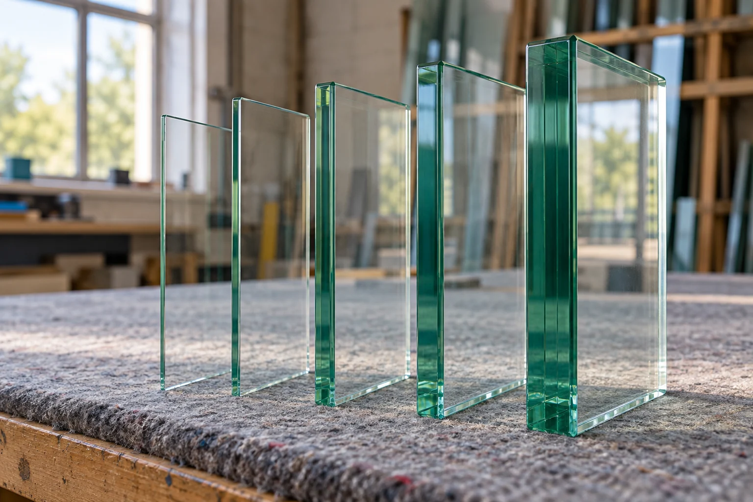 Glass thickness samples — illustration