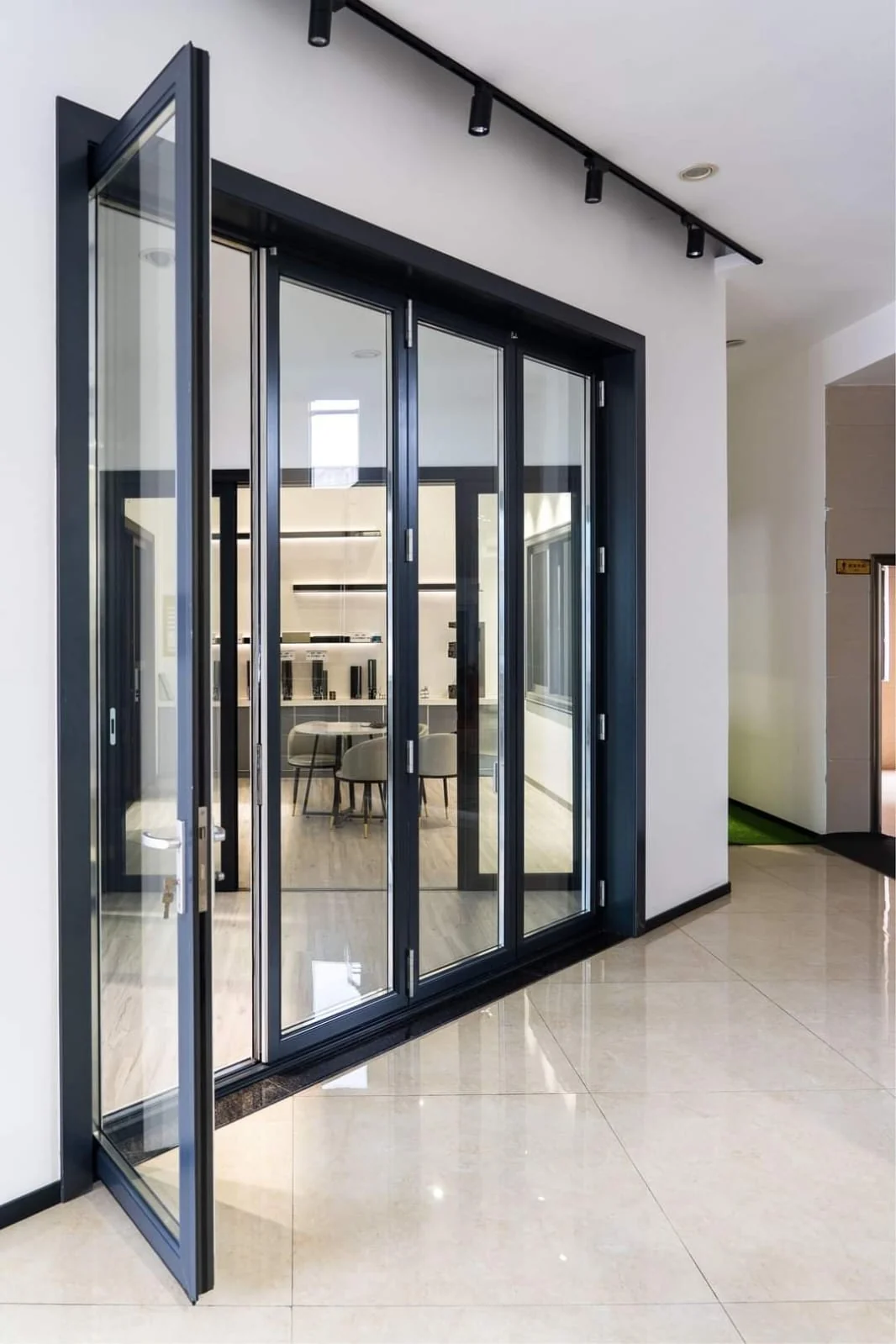 Wide sliding glass doors