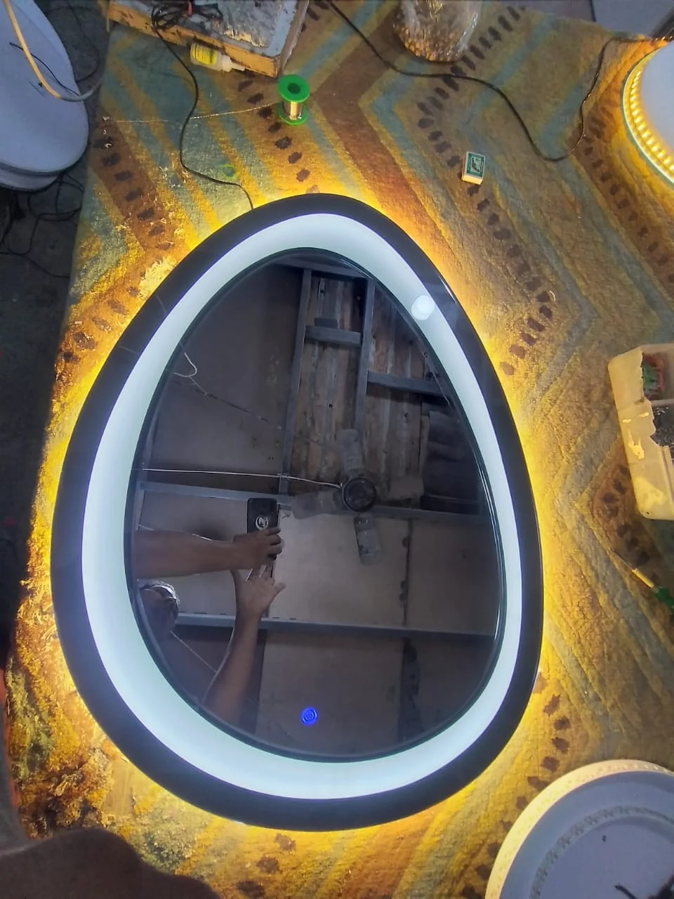LED mirror with touch control